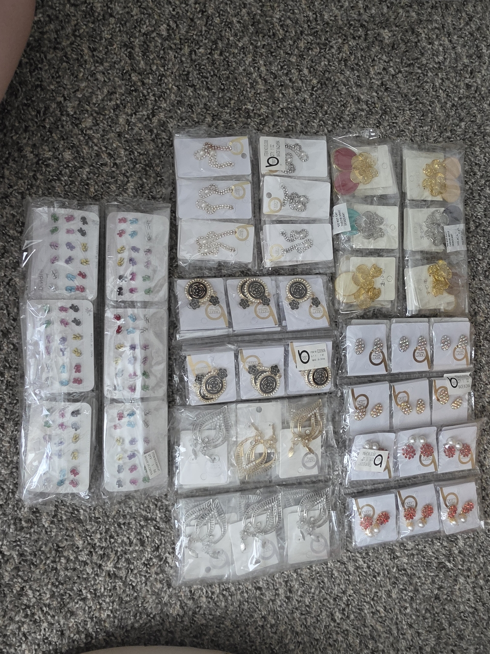 Mixed Fashion Earrings Lot of 7 dozen - Gold, Silver, Pink, Red, Multicolor
